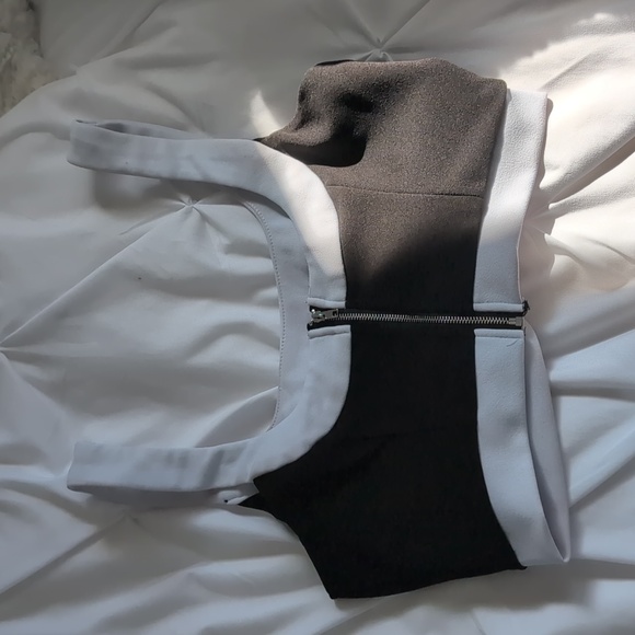 Black and White Crop Top and Skirt Set - Picture 10 of 11